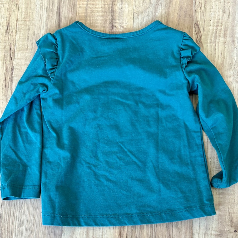 Santa Long Sleeve Ruffle Tee - Picture 2 of 5